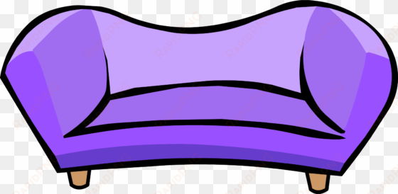purple couch - png - club penguin couch