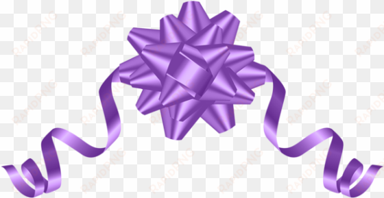 purple deco bow transparent png clip art - transparent ribbon bow purple