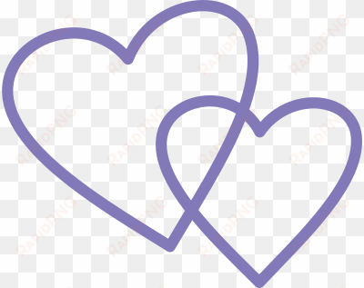 Purple Double Heart Shapes Svg - Double Heart Shape transparent png image