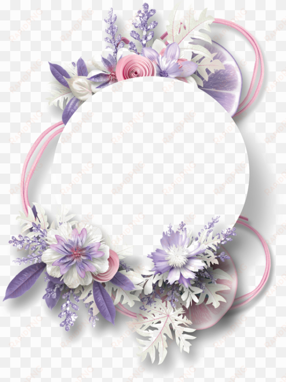 purple floral border png free download - purple flower border png