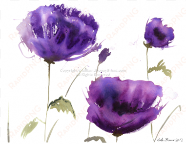 purple flower water paint