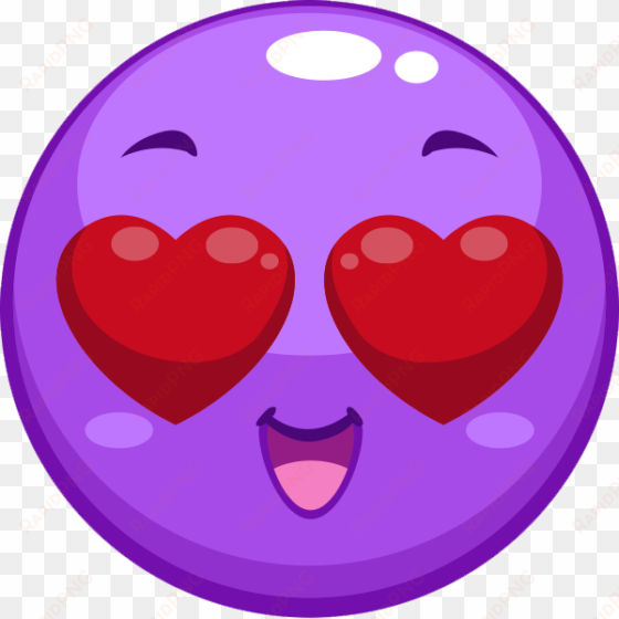 Purple Heart Eyes Emoji transparent png image