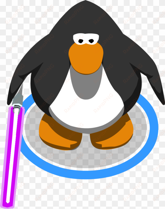 purple lightsaber in-game - club penguin mohawk