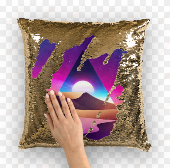 purple pyramid sequin cushion cover - cushion