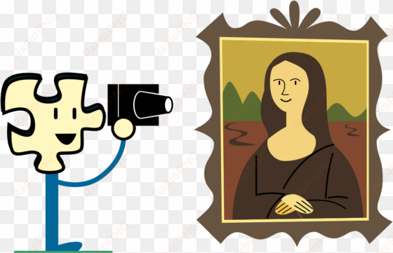 puzzly taking a photo of the mona lisa - mona lisa art clipart