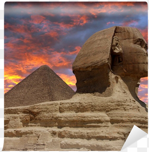 pyramid and sphinx at giza, cairo wall mural • pixers® - great sphinx of giza