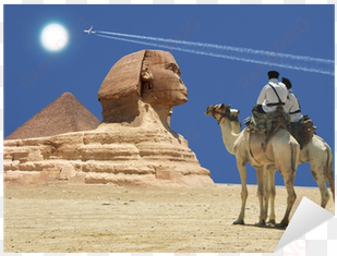 pyramid, sphinx, camel, sand and sun sticker • pixers® - great sphinx of giza