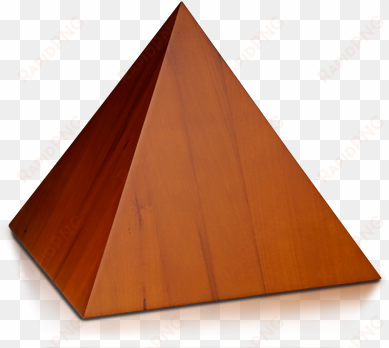 pyramid wooden cremation urn with honey finish - triangle