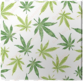 quadro em tela watercolor marijuana deixa padrão sem - cannabis background