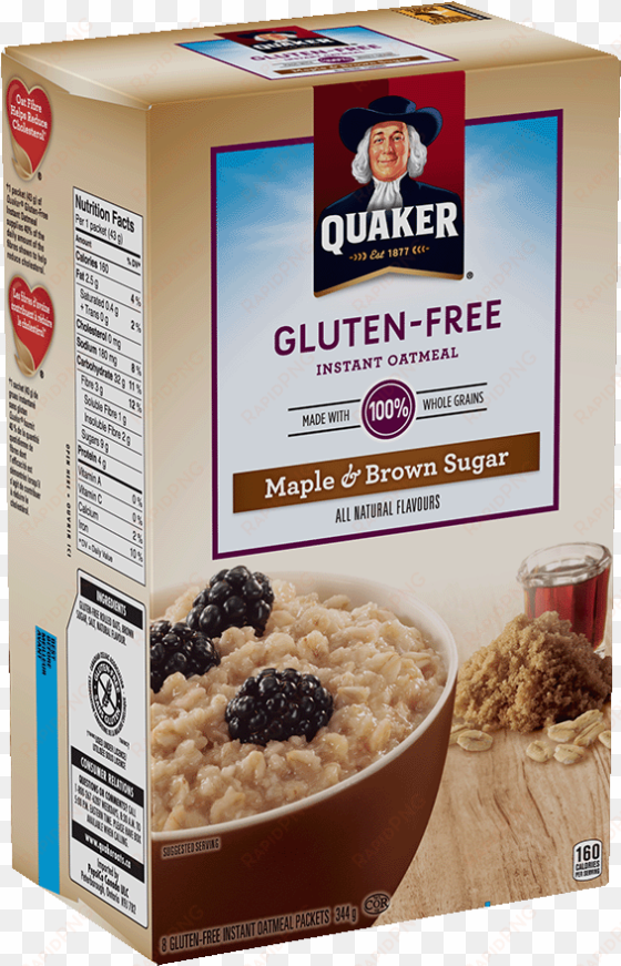 quaker® gluten-free instant oatmeal maple & brown sugar - gluten free maple and brown sugar oatmeal