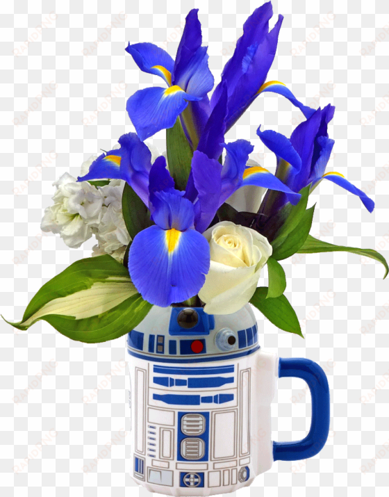 r2d2 flower mug - star wars r2-d2 20 oz. ceramic sculpted mug, white