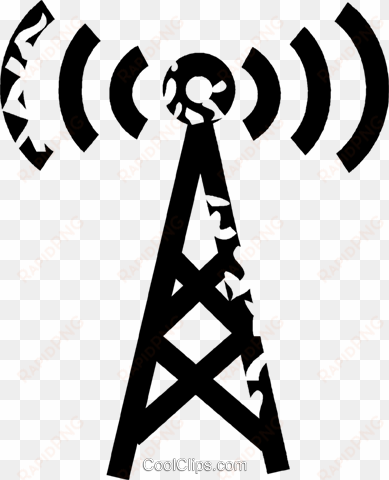 radio tower royalty free vector clip art illustration - radio tower png royalty free