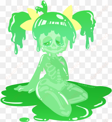 radioactive slime girl for day 3 of the monster challenge - illustration