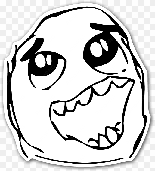 rage face happy daaah sticker - meme faces cut out