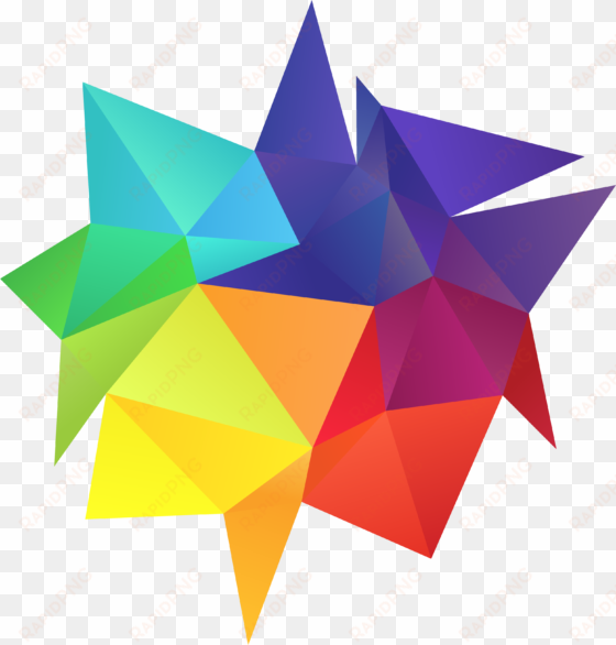 rainbow colors design element vector - triangles colors png