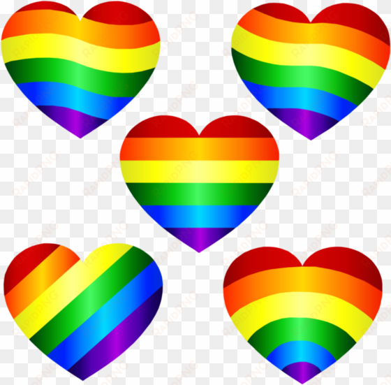 rainbow hearts, vector set, done in 2015, via illustrator - 3d rainbow heart png