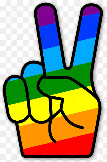 rainbow peace fingers sticker - simbolos reggae em png
