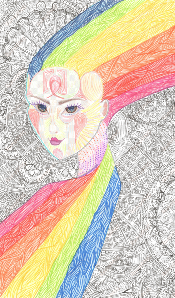 rainbow thoughts-knit top mastasa - illustration