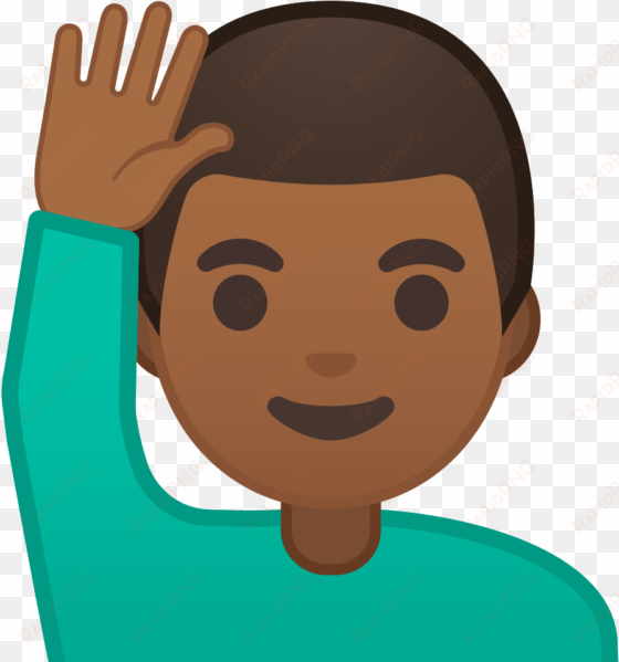 Raised Hand Emoji Www Hooperswar Com Exaple Resume - Emoji Man Raising Hand transparent png image
