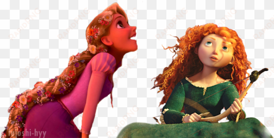 rapunzel and merida watching your dash //sorry for - rapunzel
