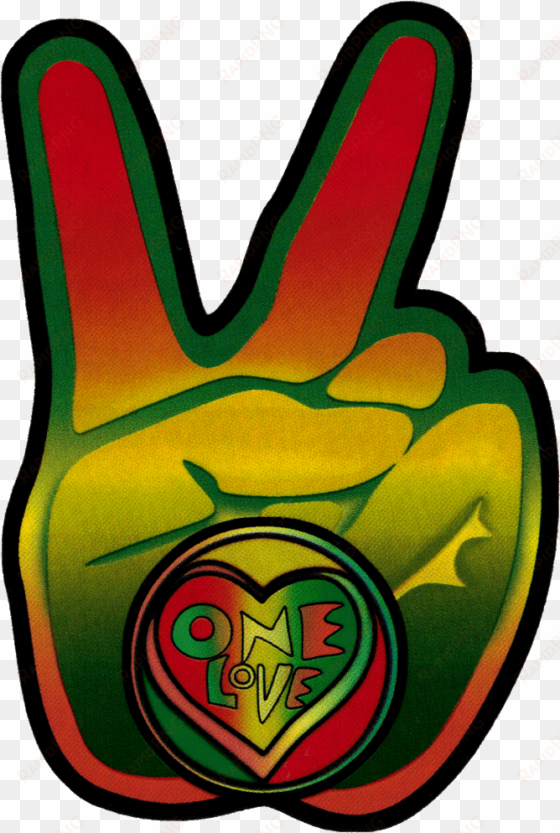 Rastas Clipart Peace Finger - Peace Symbol In Bob Marley Colours transparent png image