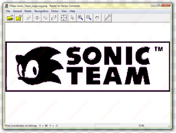 raster to vector converter - sonic team logo