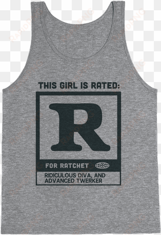 rated r for ratchet tank top - working on my dad bod one beer
