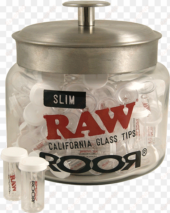 raw roor glass tips slim jar - raw papers