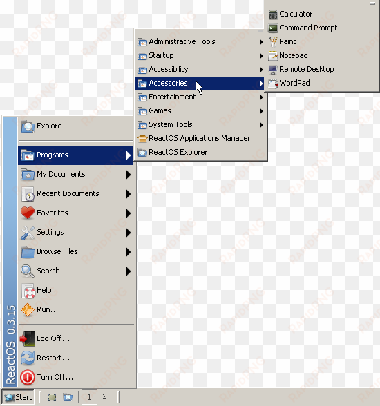 reactos start menu - start menu