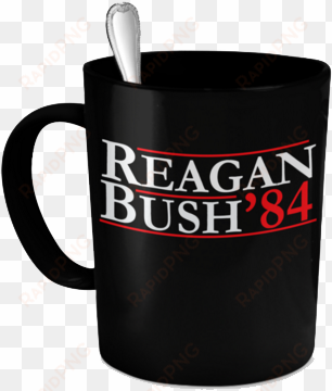 reagan bush '84 black mug - ate some pie mug - black 11oz quality ceramic - math