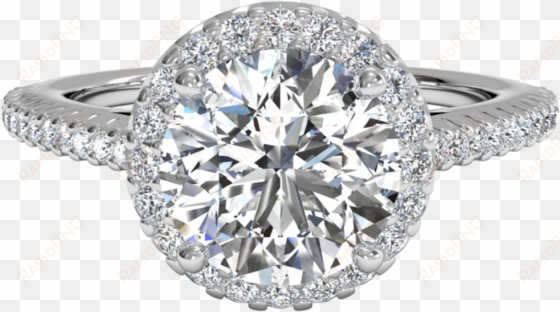 real gem jewelers exceptional jewelry exclusive brands - ritani french-set halo diamond band engagement ring