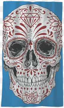 realistic day of the dead sugar skull sheer window - day of the dead real skull