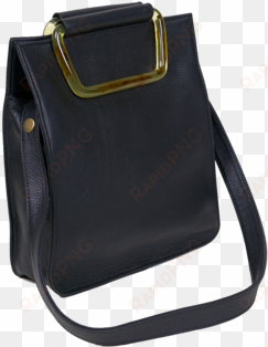 rectangle bag in black leather - bag