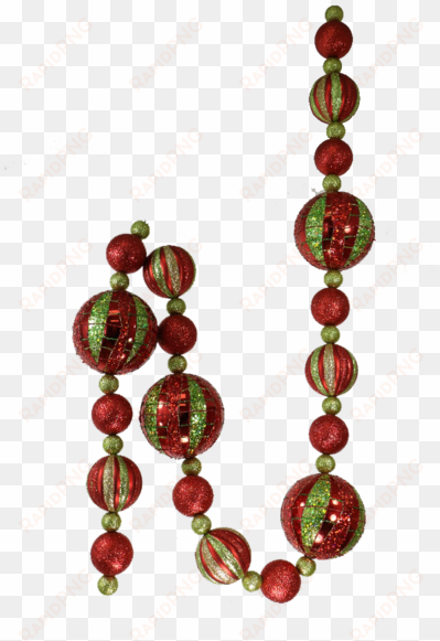 red and green ornament garland - red