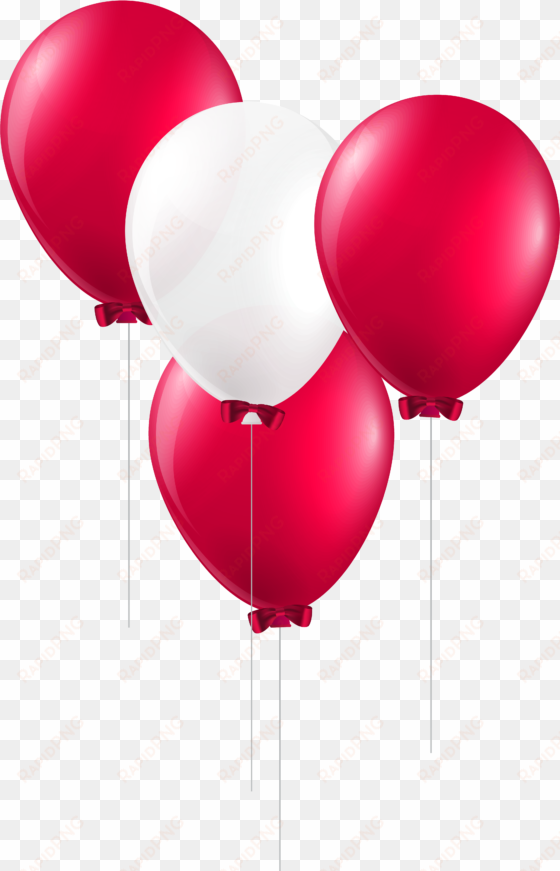 red and white balloons png clip art image - red white balloon png
