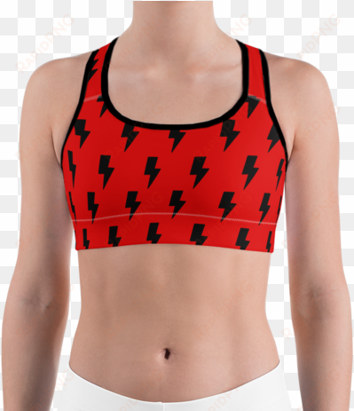 red & black lightning bolts sports - bra