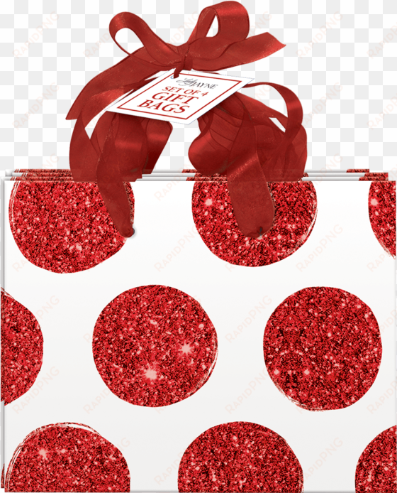 red bold dot small gift bags - lady jayne gift bag seasons tweetings sm s/4