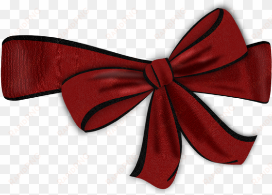 red bow with black edge clipart - dark red bow clipart