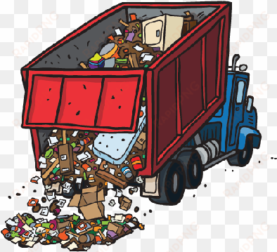 red clipart dump truck - garbage truck dumping clipart