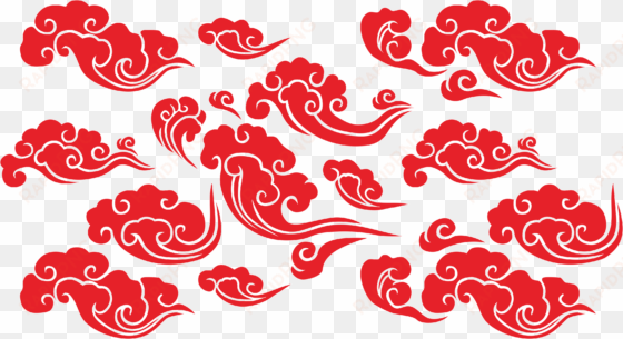 red cloud clipart vector - chinese cloud vector png