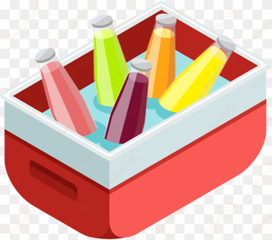 red cooler with drinks png clip art image - cooler with drinks png