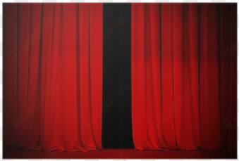 red curtain on theater or cinema stage slightly open - curtain