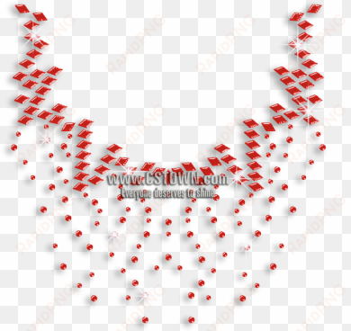 Red Diamond Necklace Iron On Transfer - Illustration transparent png image