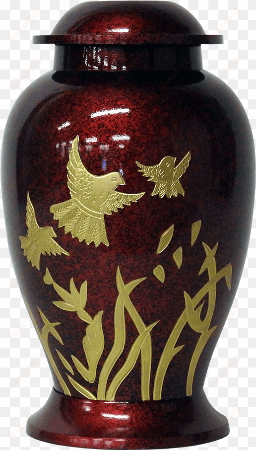 red dove brass cremation urn - container