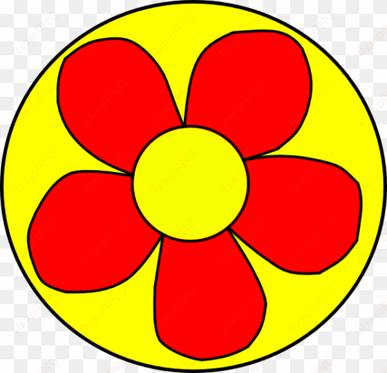 red flower with yellow background clip art - yellow flowers with no background clipart