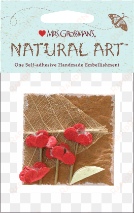 red flowers w/ leaves, stickers, mrs - mrs. grossman's natural art-three white flowers