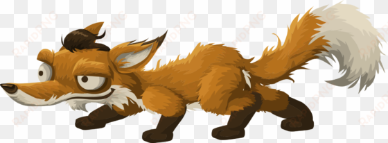 red fox gray wolf drawing video - cartoon fox no background