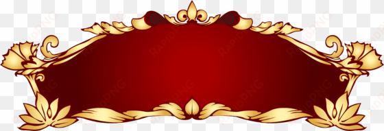 red gold art nouveau banner png - golden banner png