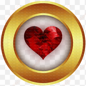 red heart gold circle - medal