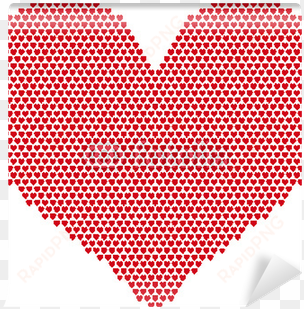 red heart with heart grid pattern wall mural - patchwork